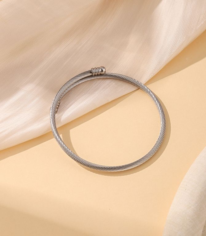 Brazalete cable plata