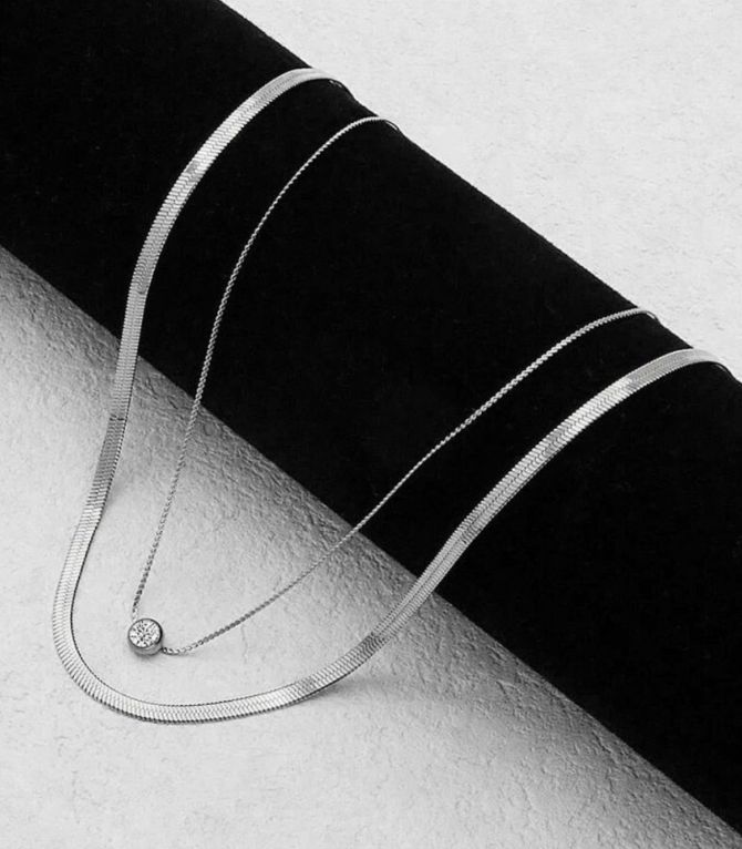 Collar plata doble