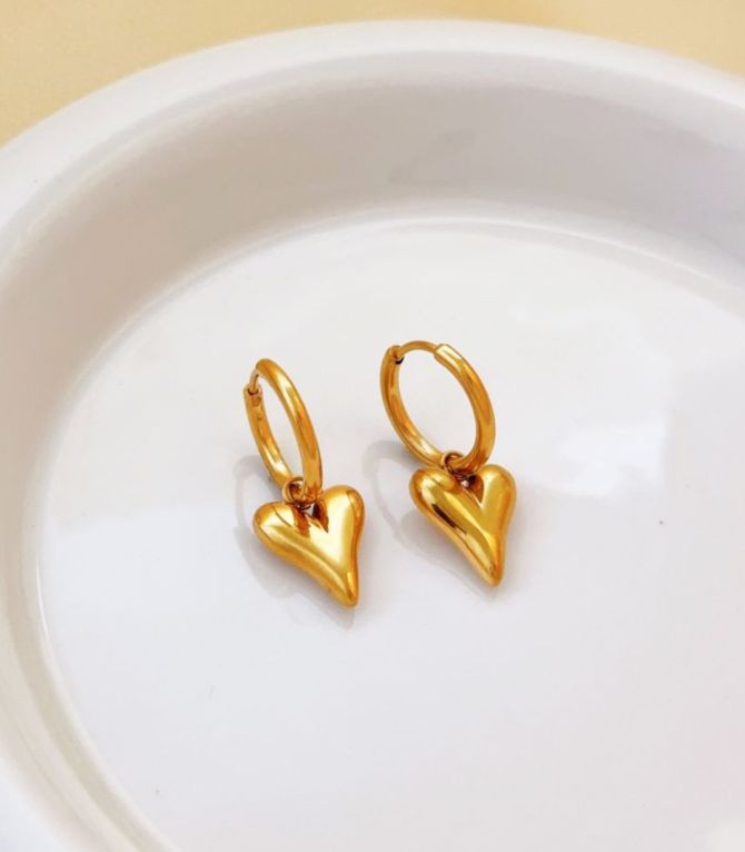 Aretes corazones acero