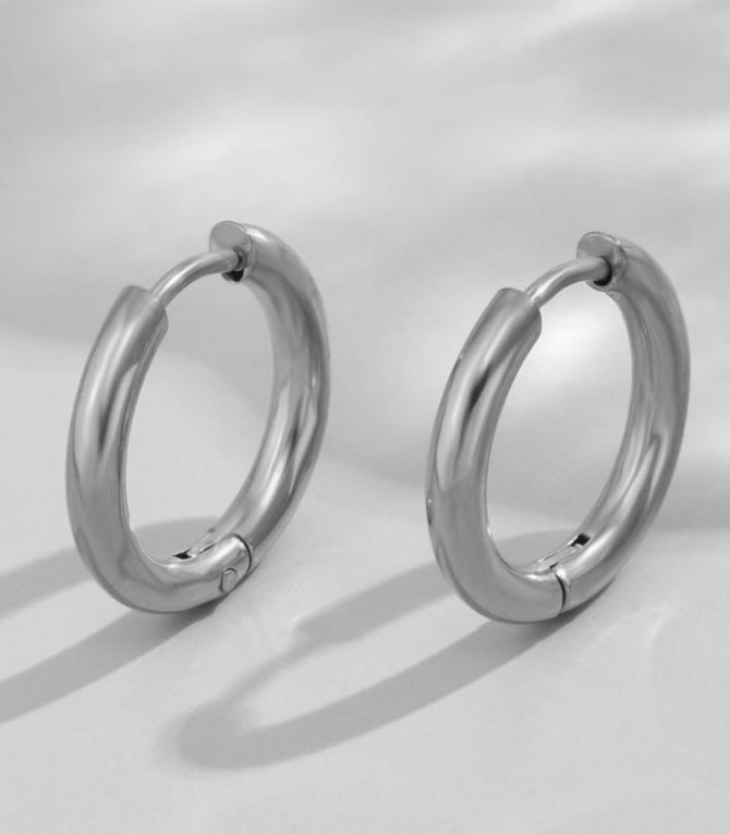 Aretes aro plata