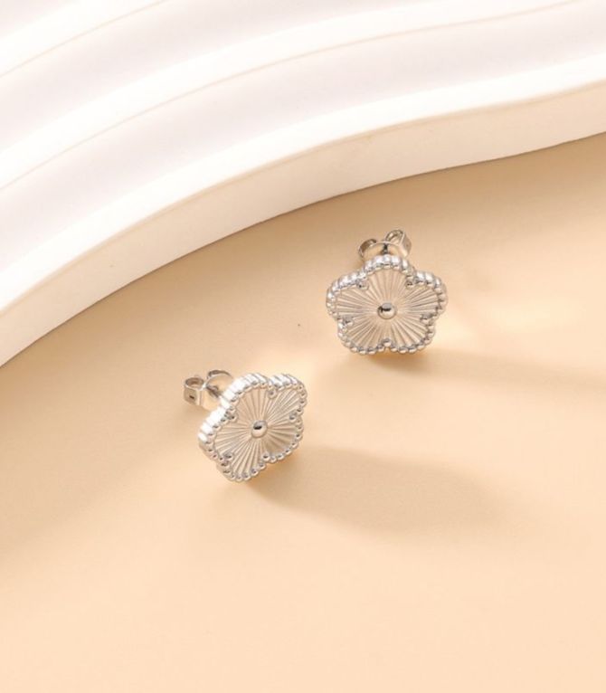 Aretes flor plata