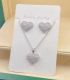 Collar y aretes corazón set plata