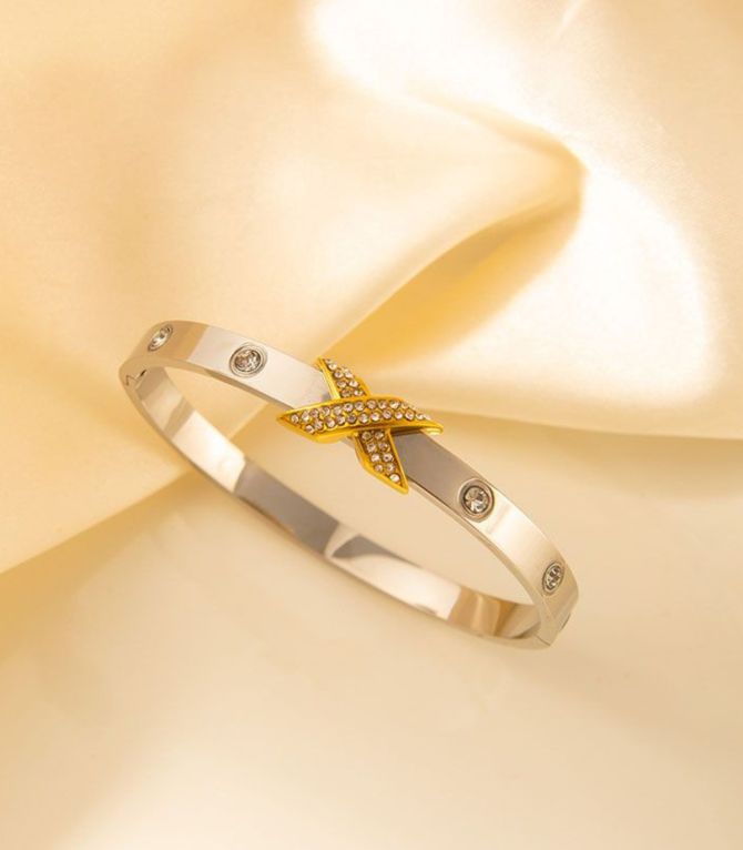 Brazalete cruz bicolor