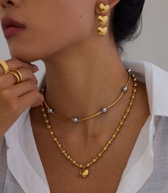 Collar gargantilla colorblock