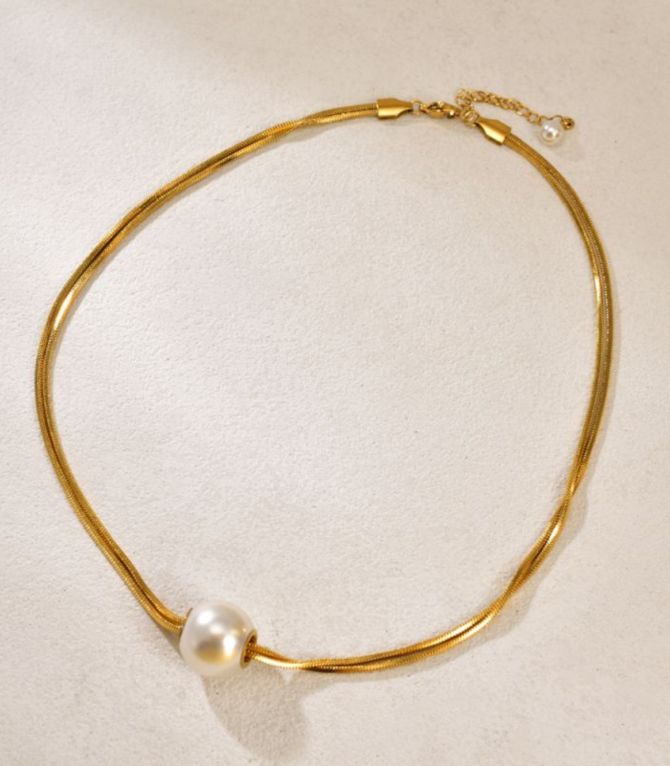 Collar doble con perla