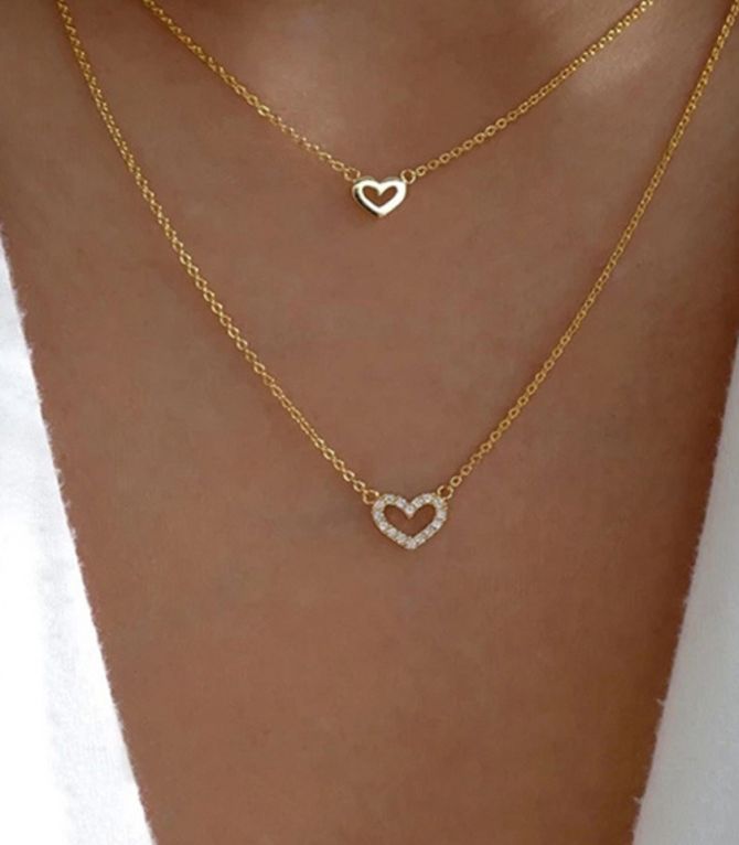 Collar doble corazones