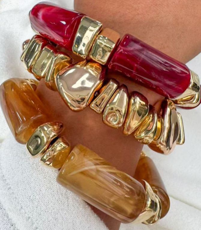 Brazaletes set beaded 3 pzs.