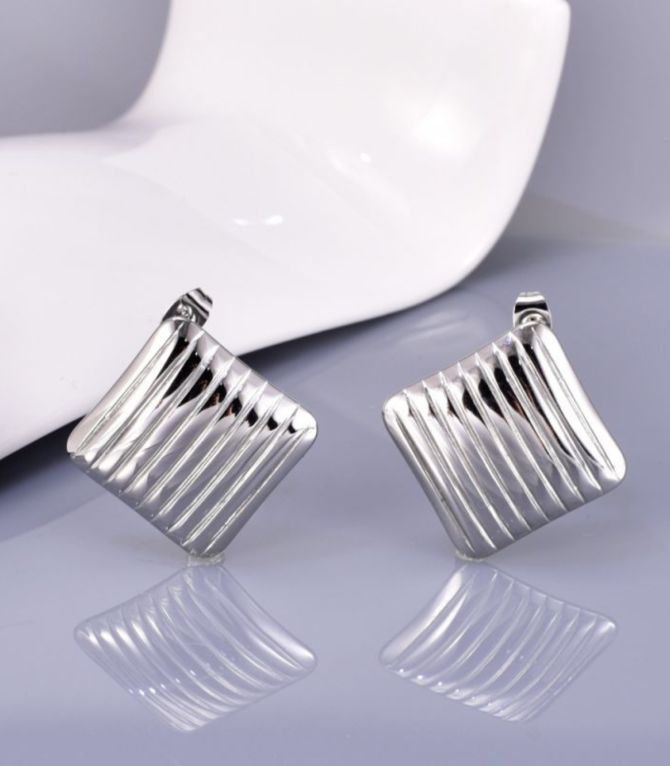 Aretes silver square