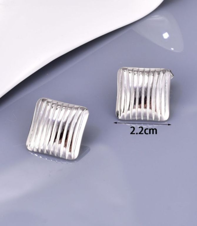 Aretes silver square