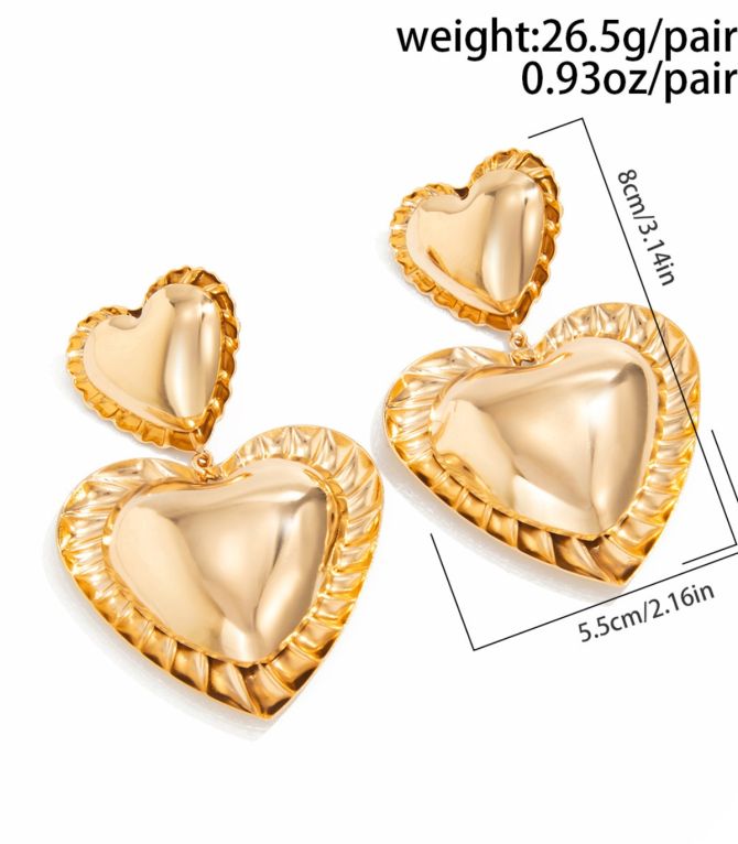 Aretes maxi alloy heart