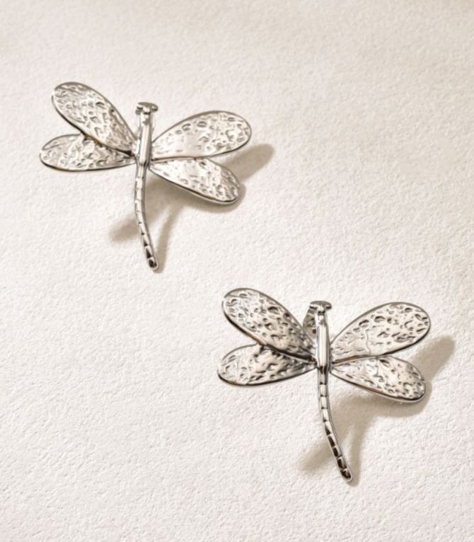 Aretes plata libélula