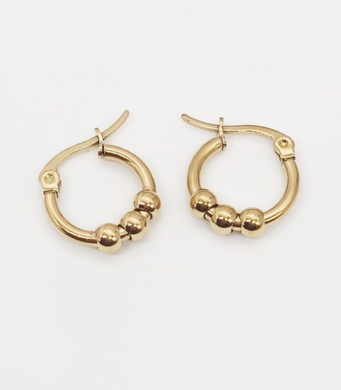 Aretes gold beaded