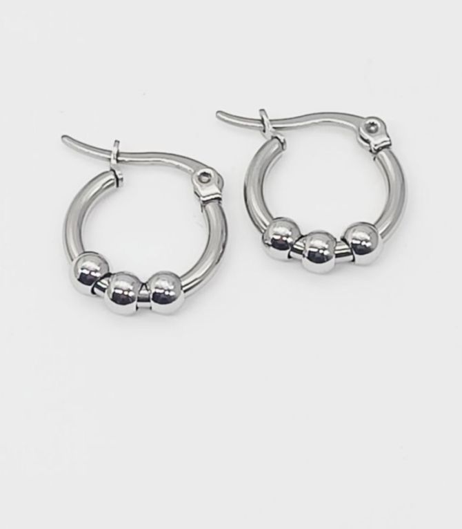 Aretes silver beaded