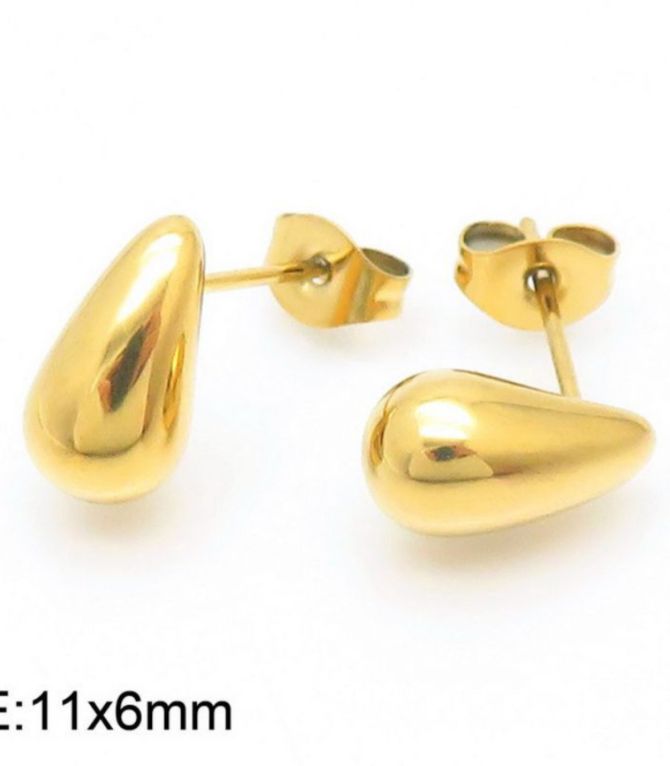 Aretes gold steel drop