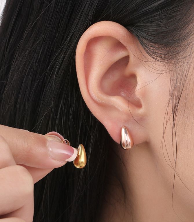 Aretes gold steel drop