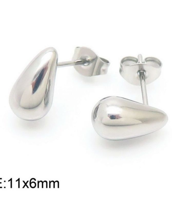 Aretes silver steel drop