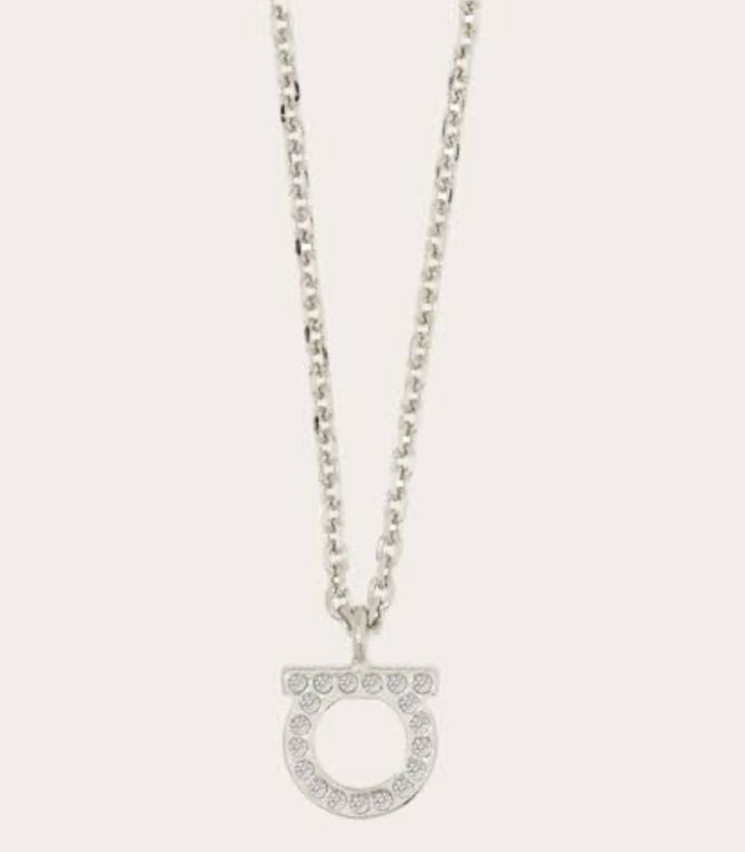 Collar silver alphabet zirconium