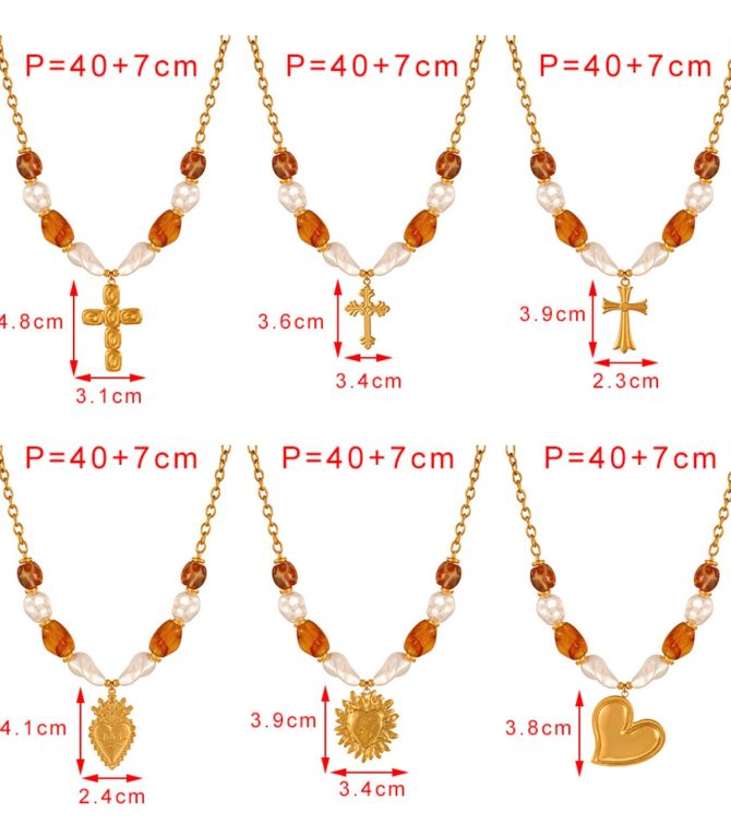Collar perlas con corazón