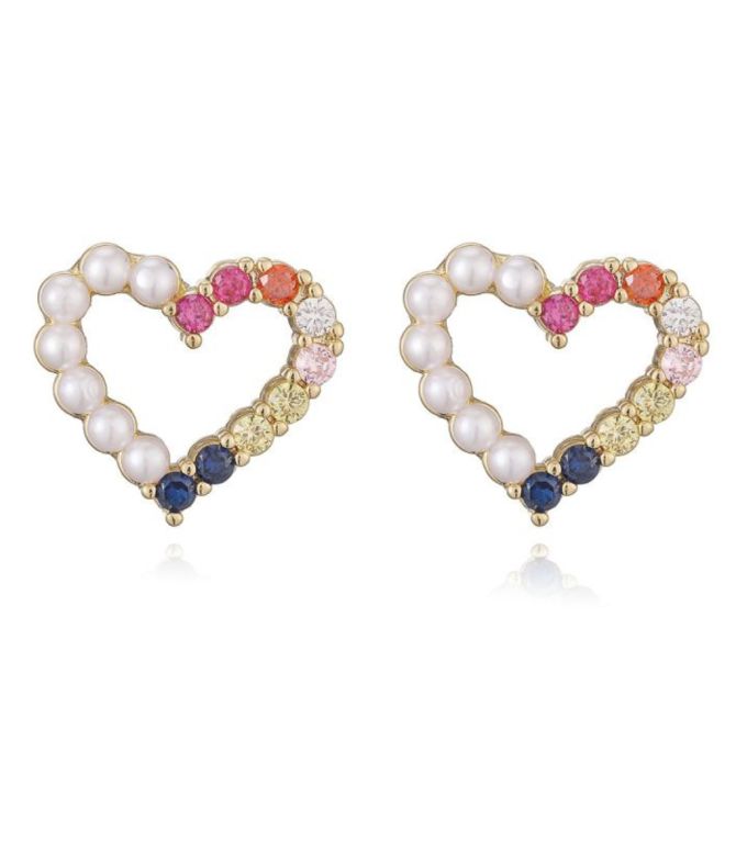 Aretes perlas con zirconias
