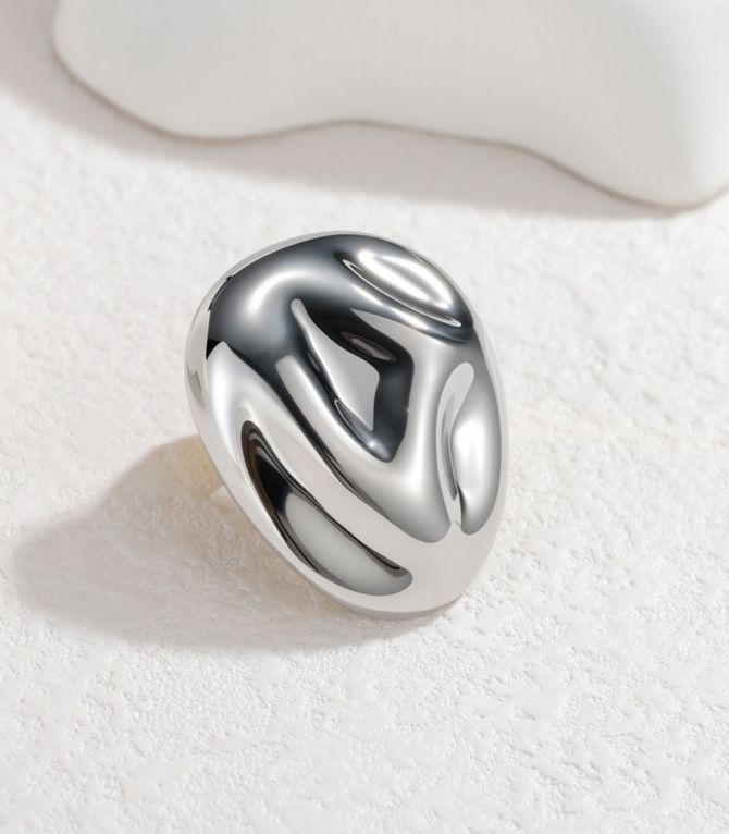 Anillo bicolor oval
