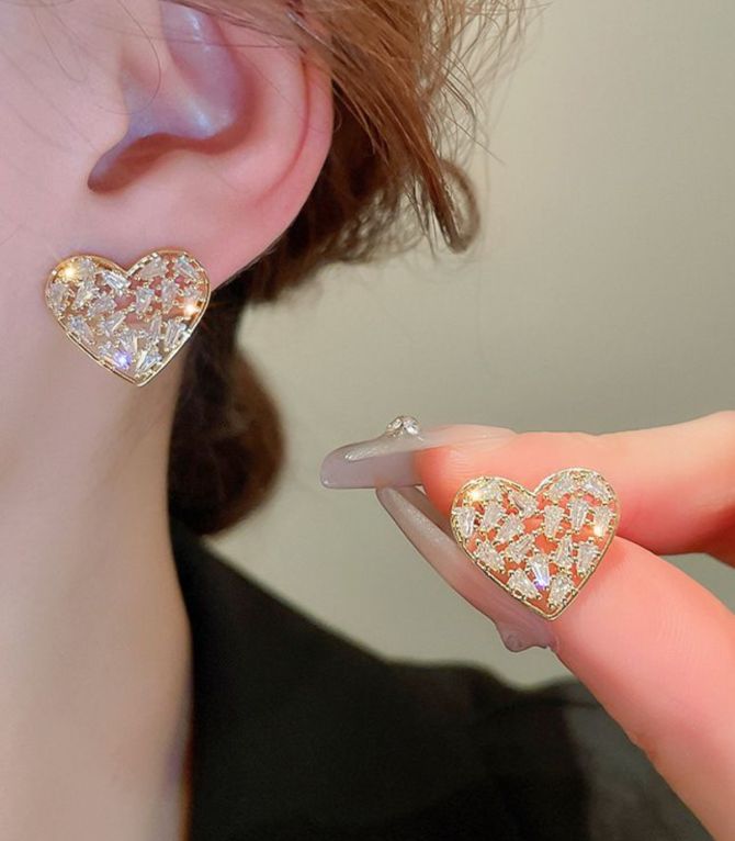 Aretes diamond heart