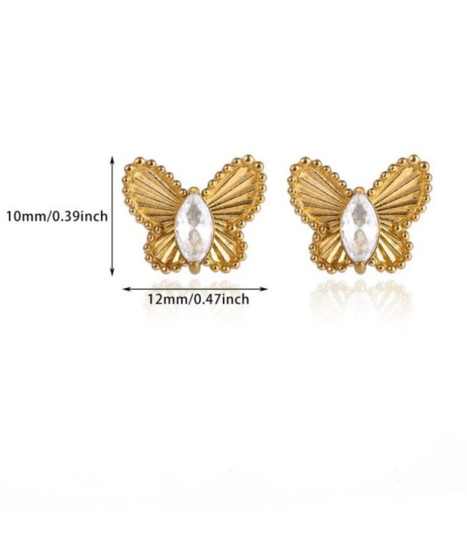 Aretes mariposa con zirconias