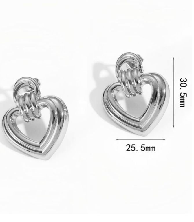 Aretes plata corazón