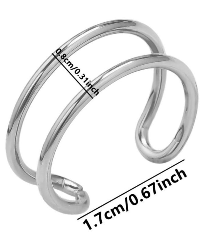 Anillo plata curved doble