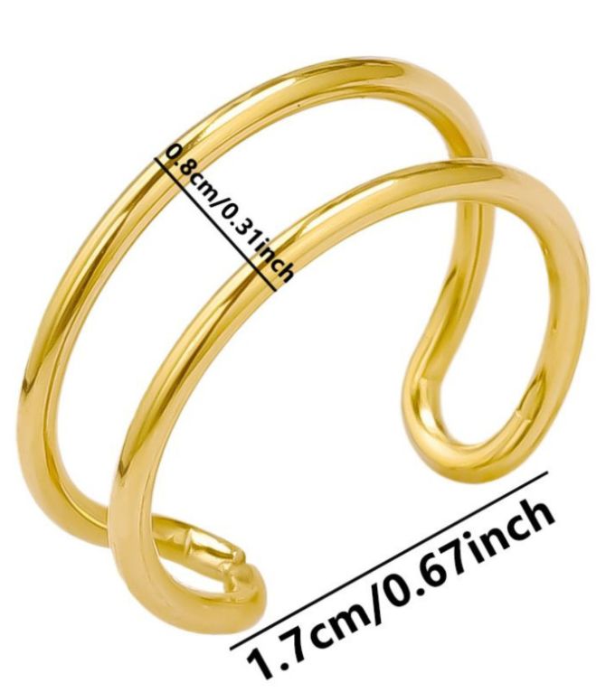 Anillo dorado curved doble
