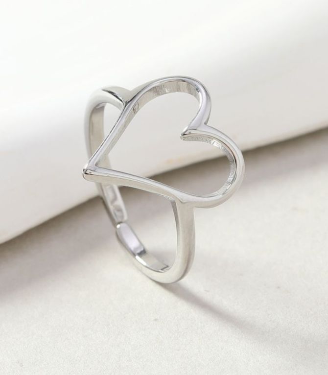 Anillo plata corazón