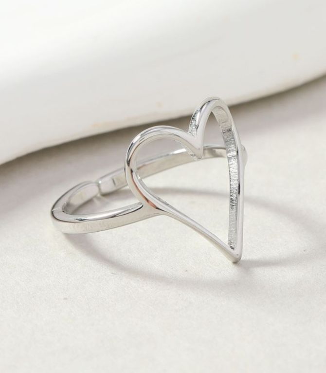 Anillo plata corazón
