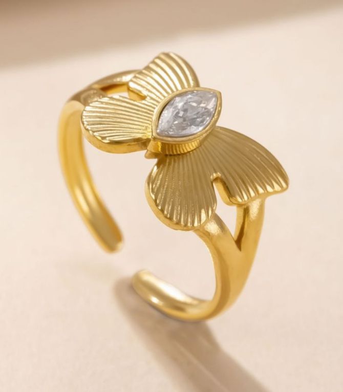 Anillo mariposa con zirconia