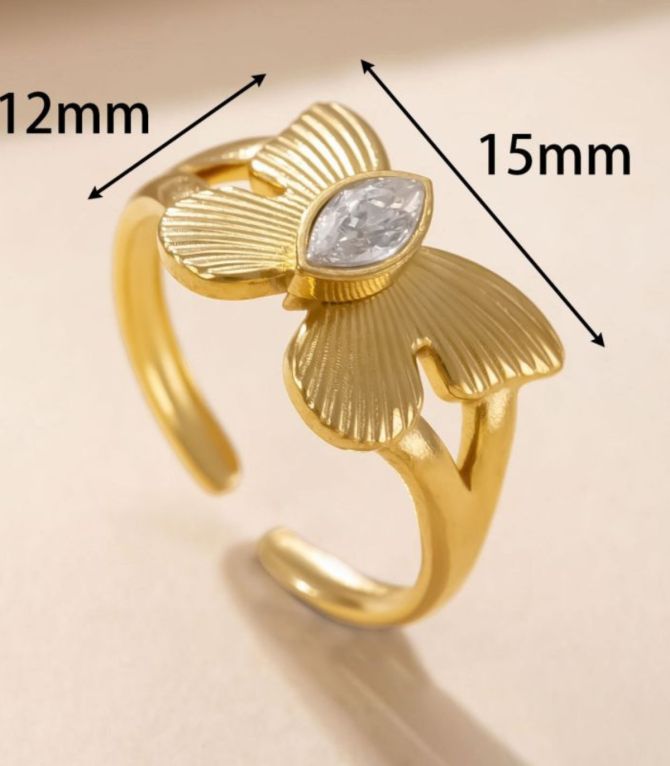 Anillo mariposa con zirconia