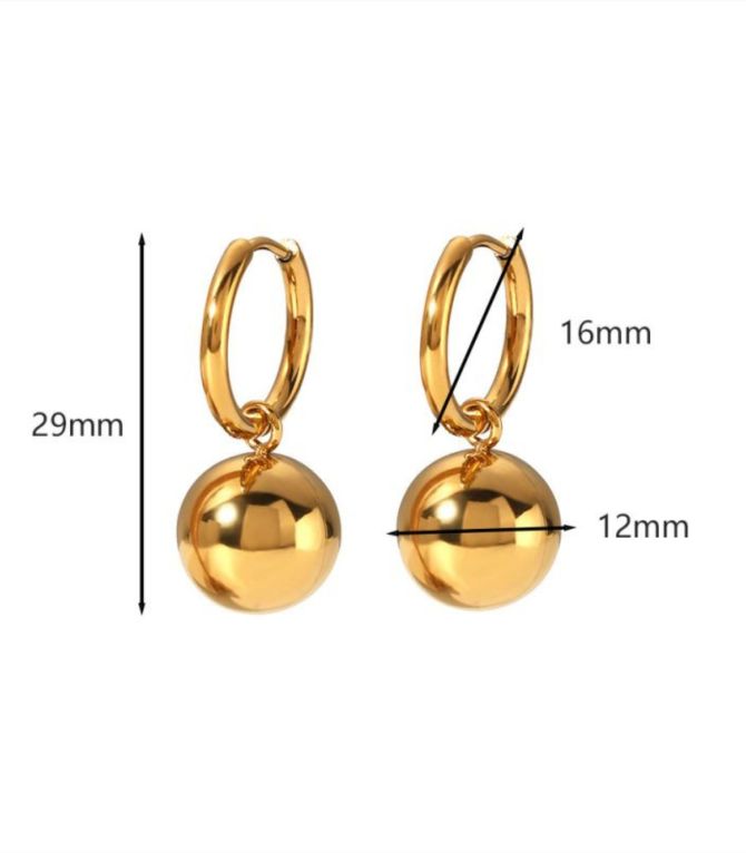 Aretes gold ball hoop