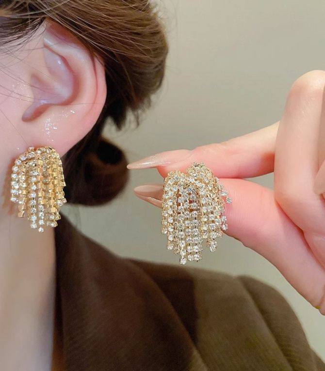 Aretes gold diamond