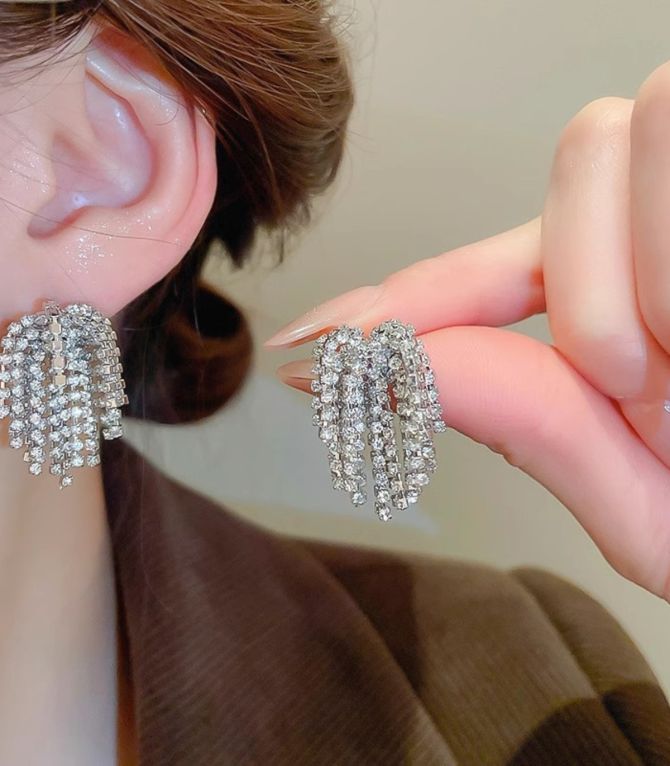 Aretes silver diamond