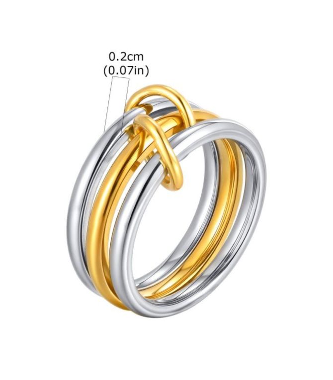 Anillo triple bicolor 8