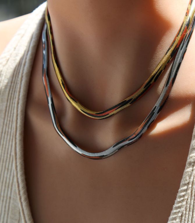 Collar silver leopard