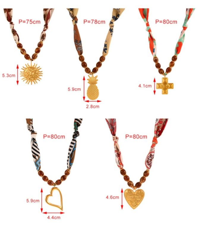 Collar print corazón