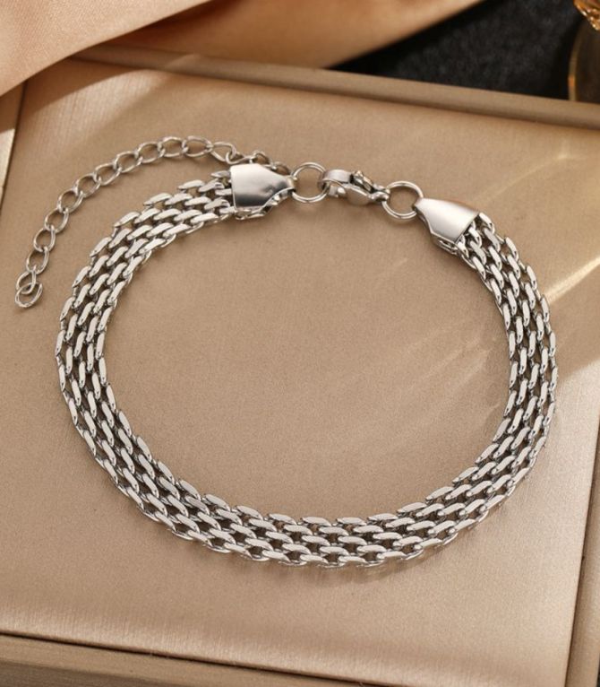 Brazalete silver braided