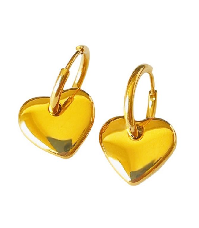 Aretes gold heart
