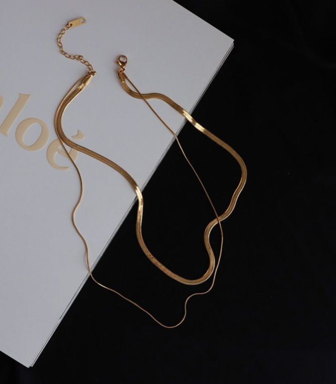 Collar dorado doble