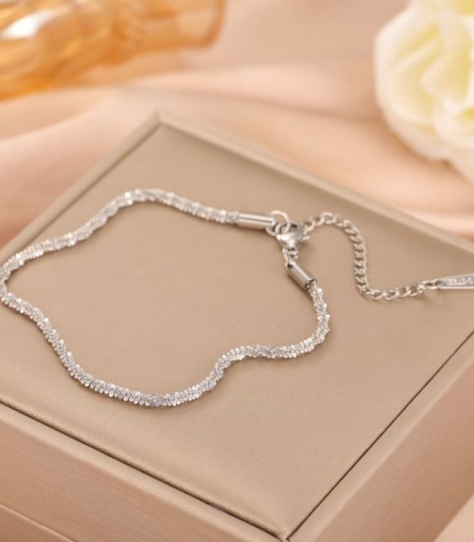 Brazalete plata geométrico