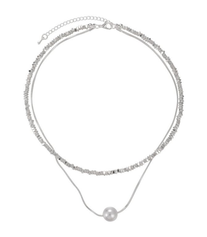 Collar doble con perla