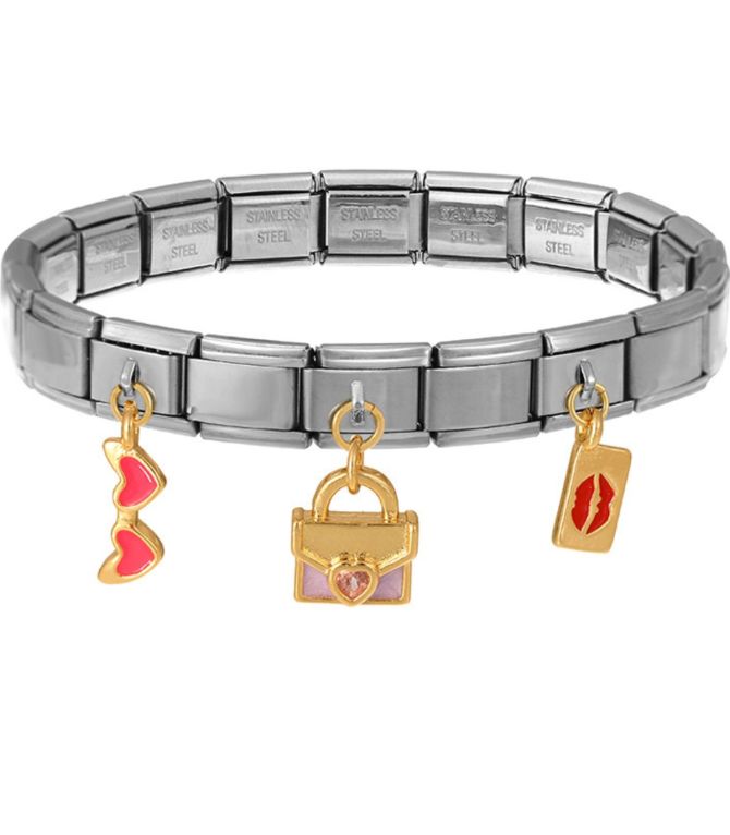 Brazalete silver charms fashion