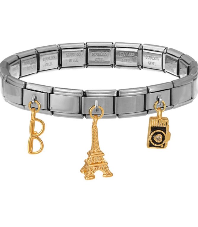 Brazalete silver charms paris