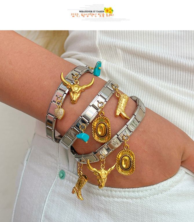 Brazalete silver charms cowboy