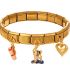 Brazalete gold charms yoga girl love