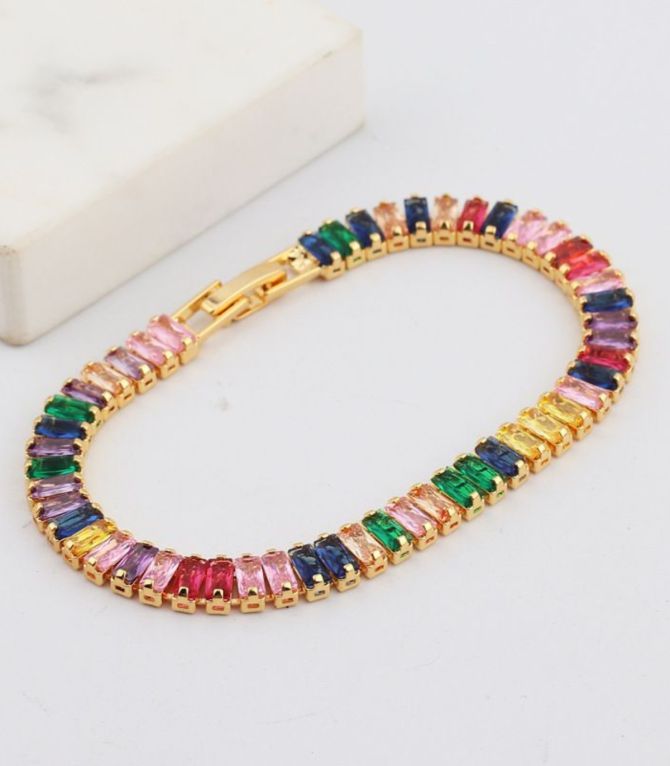 Brazalete zirconias multicolor