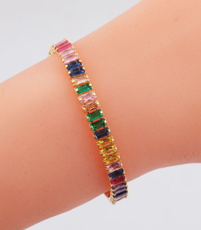 Brazalete zirconias multicolor